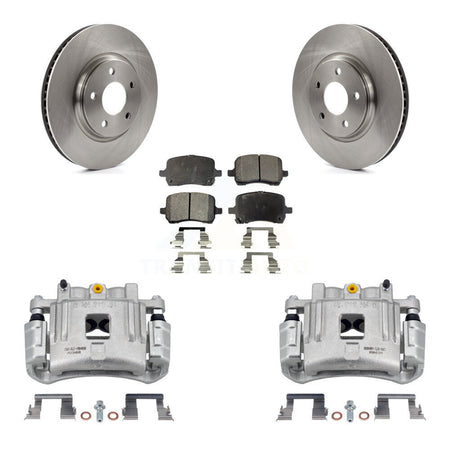 Front Brake Caliper Rotor & Ceramic Pad Kit For 2005 Pontiac G6 With Dual Piston KC8-100691T