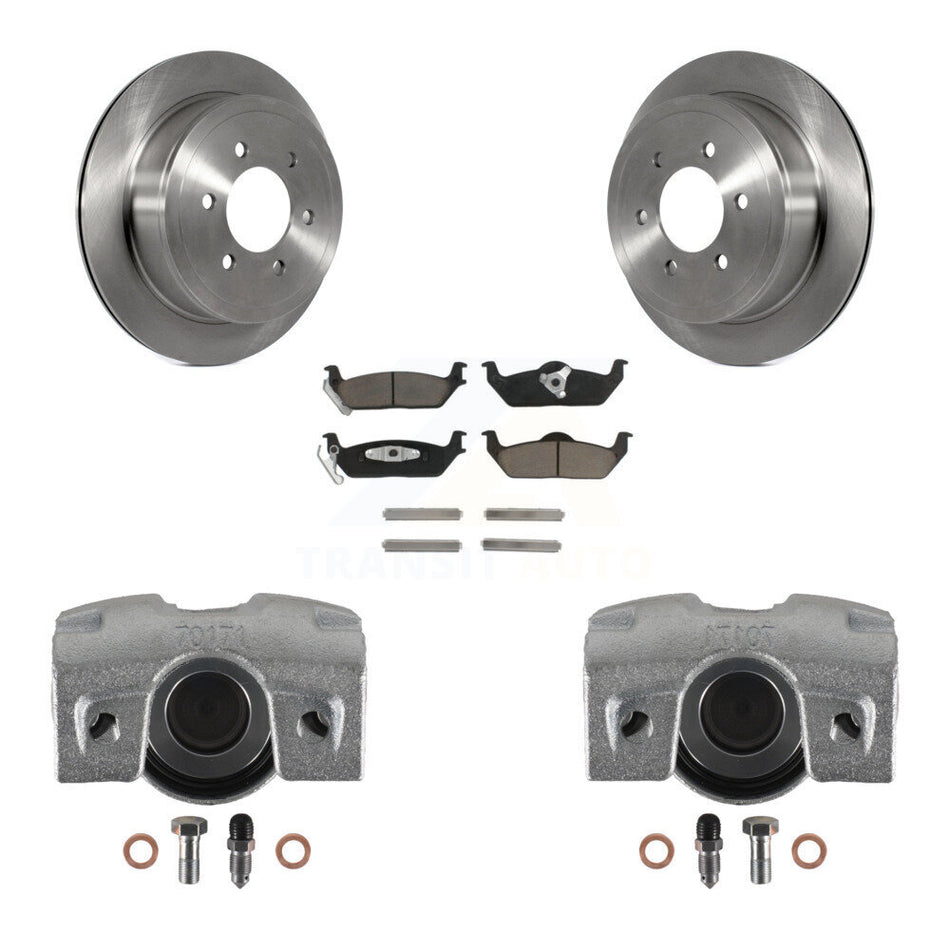 Rear Disc Brake Caliper Rotors And Ceramic Pads Kit For Ford F-150 Lincoln Mark LT KC8-100692C by Transit Auto