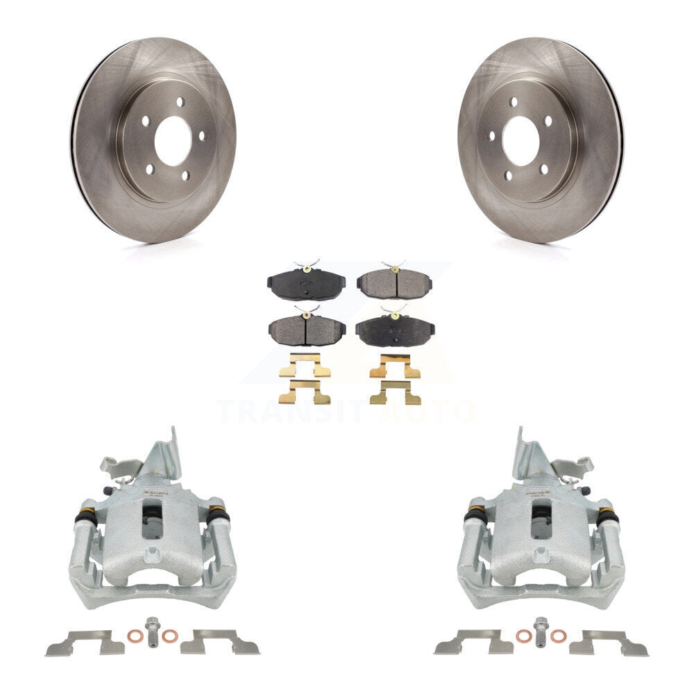Rear Disc Brake Caliper Rotors And Semi-Metallic Pads Kit For Ford Mustang KC8-100692P