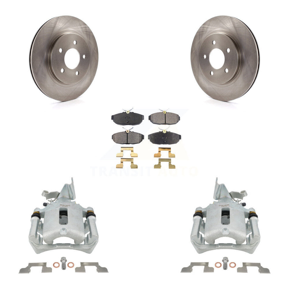 Rear Disc Brake Caliper Rotors And Semi-Metallic Pads Kit For Ford Mustang KC8-100692P