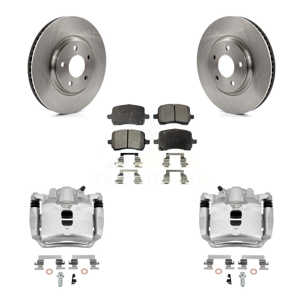 Front Brake Caliper Rotor Ceramic Pad Kit For Pontiac Pursuit 2.2L With Rear Disc Brakes KC8-100692T