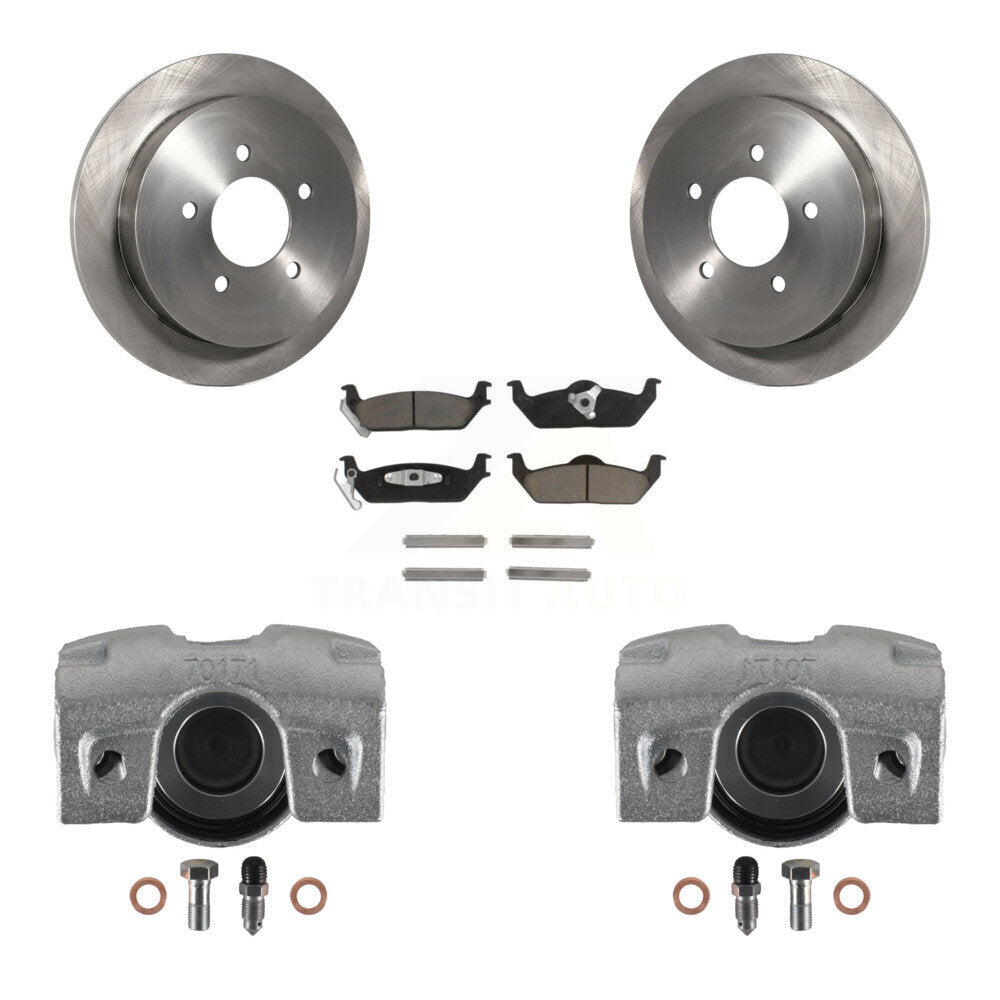 Rear Disc Brake Caliper Rotors And Ceramic Pads Kit For 2004 Ford F-150 With 5 Lug Wheels 11th Digit Of Vin Is C KC8-100694C by Transit Auto