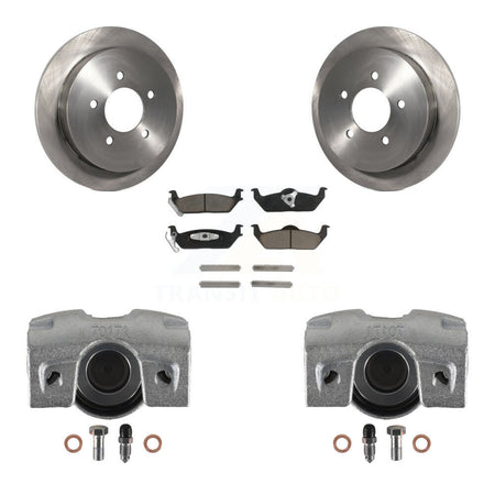 Rear Disc Brake Caliper Rotors And Ceramic Pads Kit For 2004 Ford F-150 With 5 Lug Wheels 11th Digit Of Vin Is C KC8-100694C by Transit Auto