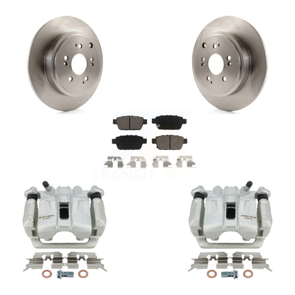 Rear Disc Brake Caliper Rotors And Ceramic Pads Kit For 2006-2014 Honda Ridgeline KC8-100696C