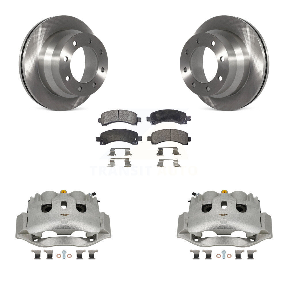 Rear Disc Brake Caliper Rotors And Semi-Metallic Pads Kit For Chevrolet Express 4500 KC8-100696P