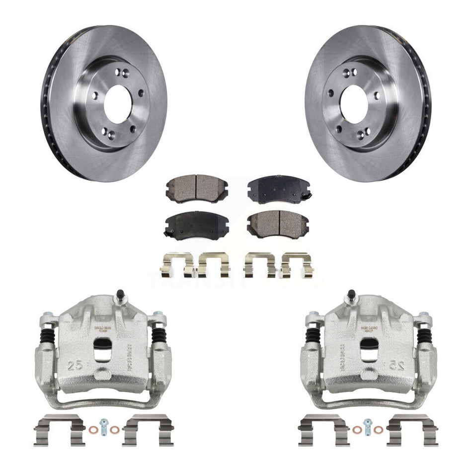 Front Disc Brake Caliper Rotors And Ceramic Pads Kit For 2010-2011 Kia Soul 2.0L KC8-100696T