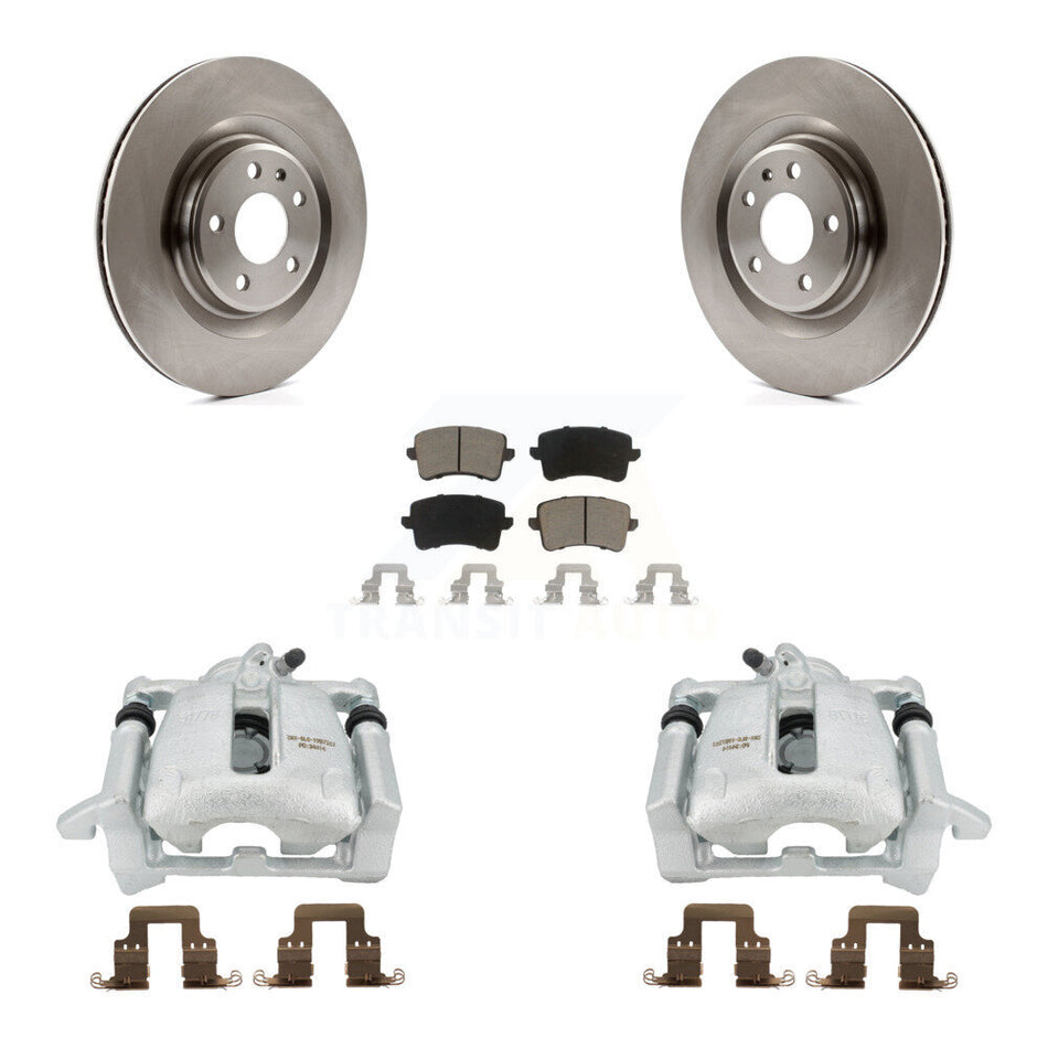 Rear Disc Brake Caliper Rotors And Ceramic Pads Kit For 2012 Audi A5 Quattro With 330mm Diameter Rotor KC8-100697C by Transit Auto