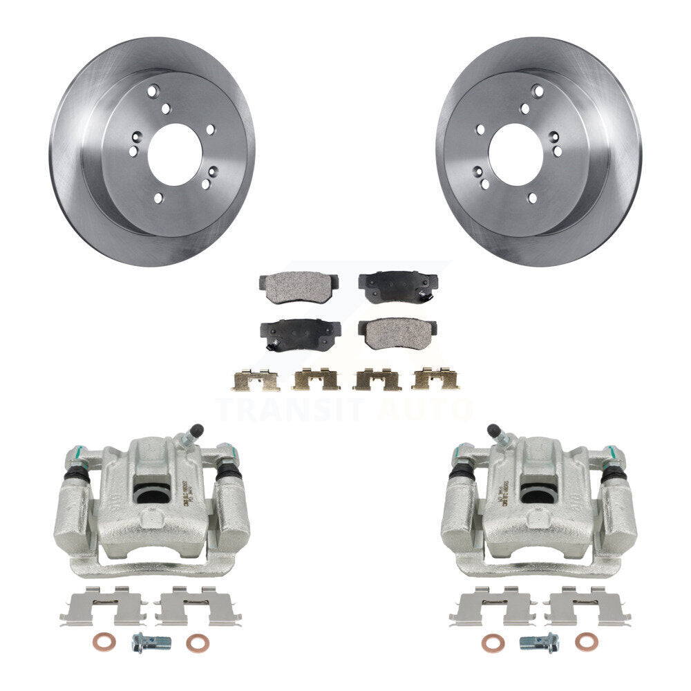 Rear Disc Brake Caliper Rotors And Semi-Metallic Pads Kit For 2001-2006 Hyundai Santa Fe KC8-100697P