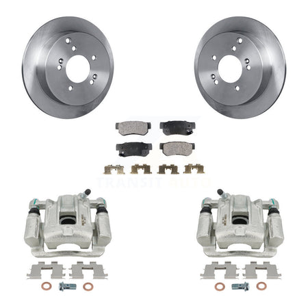 Rear Disc Brake Caliper Rotors And Semi-Metallic Pads Kit For 2001-2006 Hyundai Santa Fe KC8-100697P