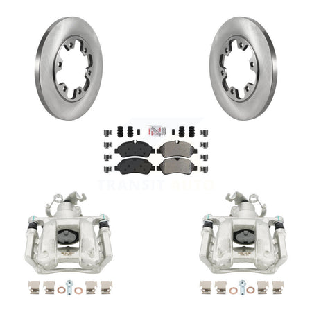 Rear Brake Caliper Rotor Semi-Metallic Pad Kit For Ford Transit-350 HD With 6 Lug Wheels KC8-100698N