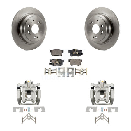 Rear Disc Brake Caliper Rotors And Semi-Metallic Pads Kit For 2012-2015 Honda Crosstour KC8-100698P