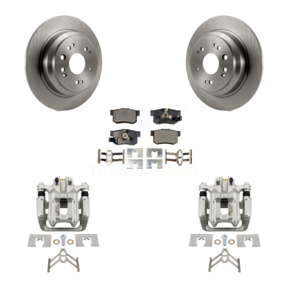 Rear Disc Brake Caliper Rotors And Semi-Metallic Pads Kit For 2012-2015 Honda Crosstour KC8-100698P