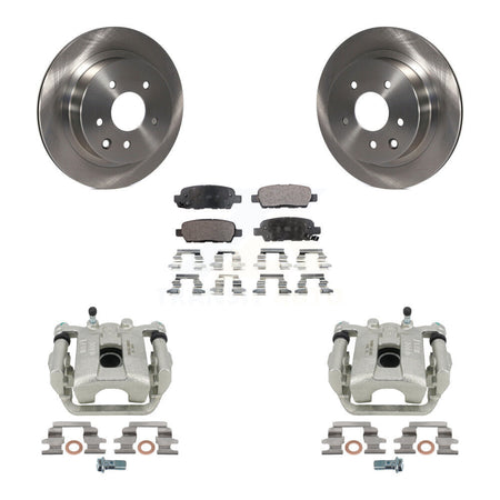 Rear Disc Brake Caliper Rotors And Semi-Metallic Pads Kit For Nissan Rogue Select X-Trail KC8-100699P by Transit Auto