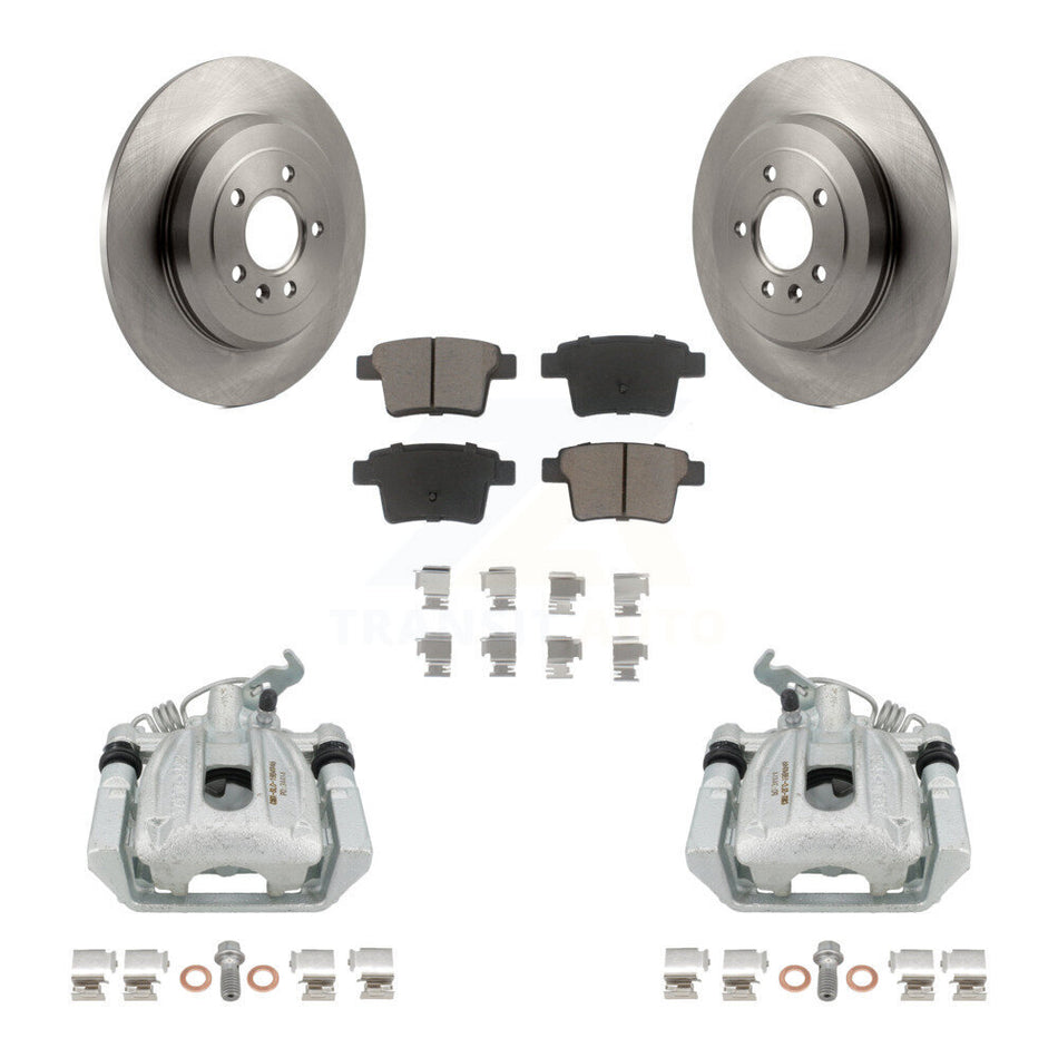 Rear Disc Brake Caliper Rotors And Ceramic Pads Kit For Ford Five Hundred Freestyle Taurus Mercury Montego X Sable KC8-100700C by Transit Auto