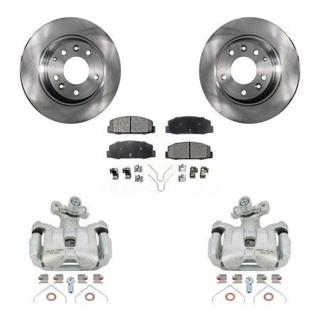 Rear Disc Brake Caliper Rotors And Semi-Metallic Pads Kit For 2003-2005 Mazda 6 KC8-100700P by Transit Auto