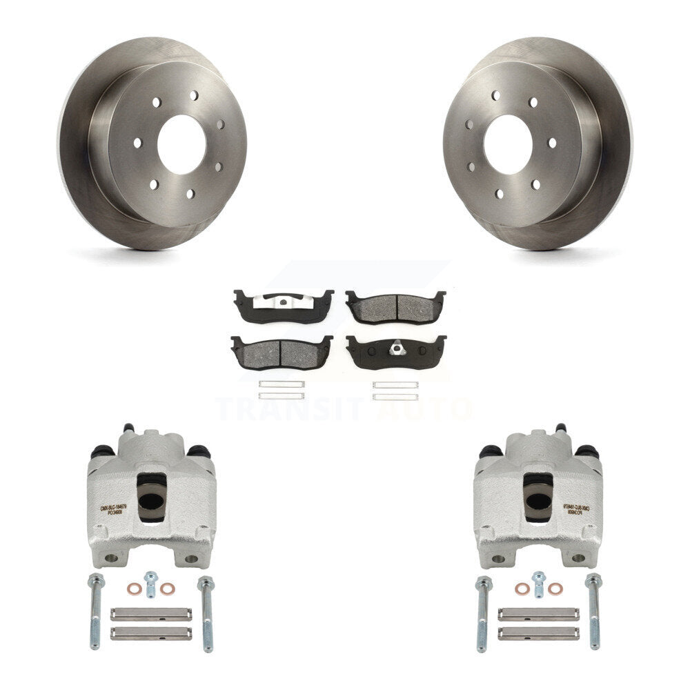 Rear Disc Brake Caliper Rotors And Semi-Metallic Pads Kit For Ford F-250 HD KC8-100700S