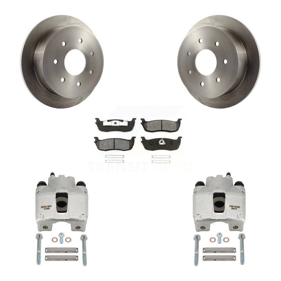 Rear Disc Brake Caliper Rotors And Semi-Metallic Pads Kit For Ford F-250 HD KC8-100700S