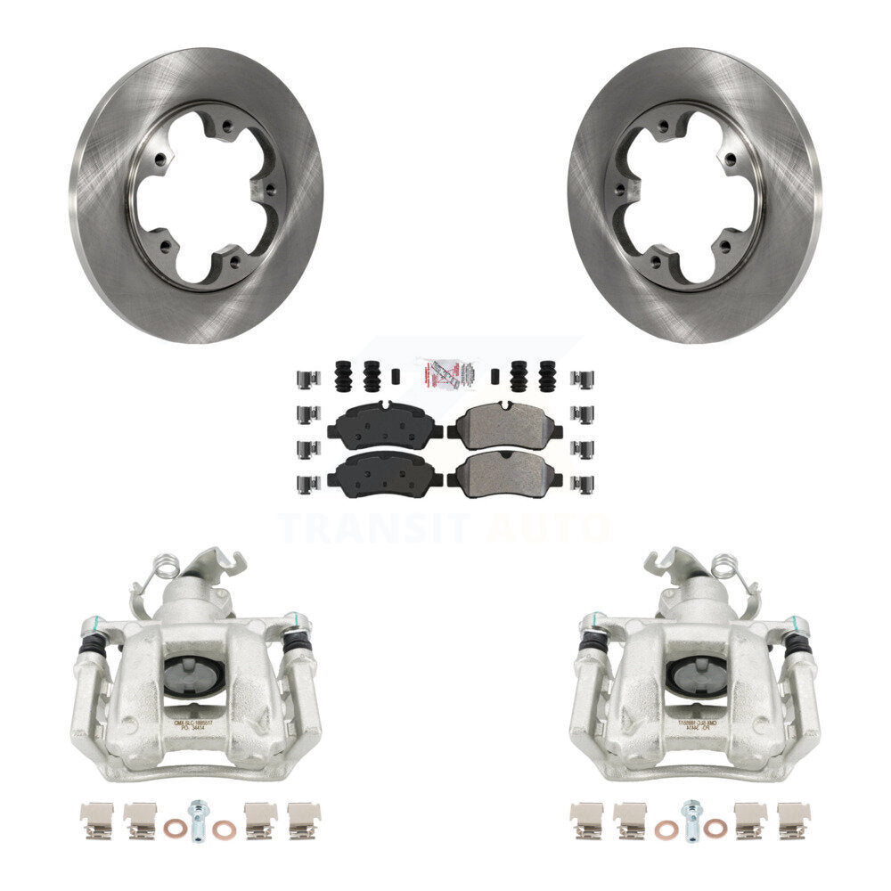 Rear Disc Brake Caliper Rotors Semi-Metallic Pad Kit For Ford Transit-250 Transit-150 HD KC8-100701N