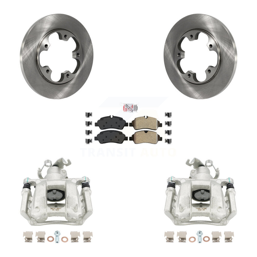 Rear Disc Brake Caliper Rotors Semi-Metallic Pad Kit For Ford Transit-250 Transit-150 HD KC8-100702N