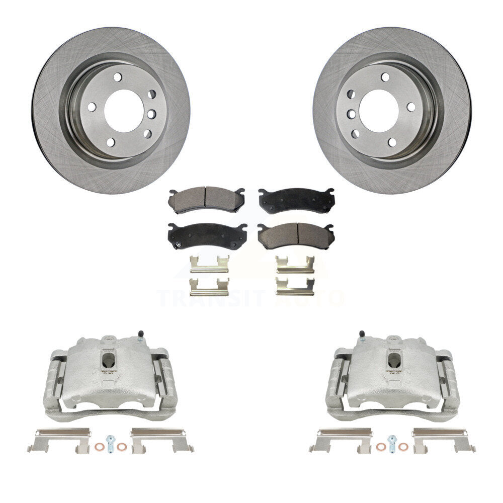 Rear Disc Brake Caliper Rotors And Semi-Metallic Pads Kit For Chevrolet Silverado 2500 HD GMC Sierra 3500 Classic Suburban Yukon XL Avalanche KC8-100702P by Transit Auto