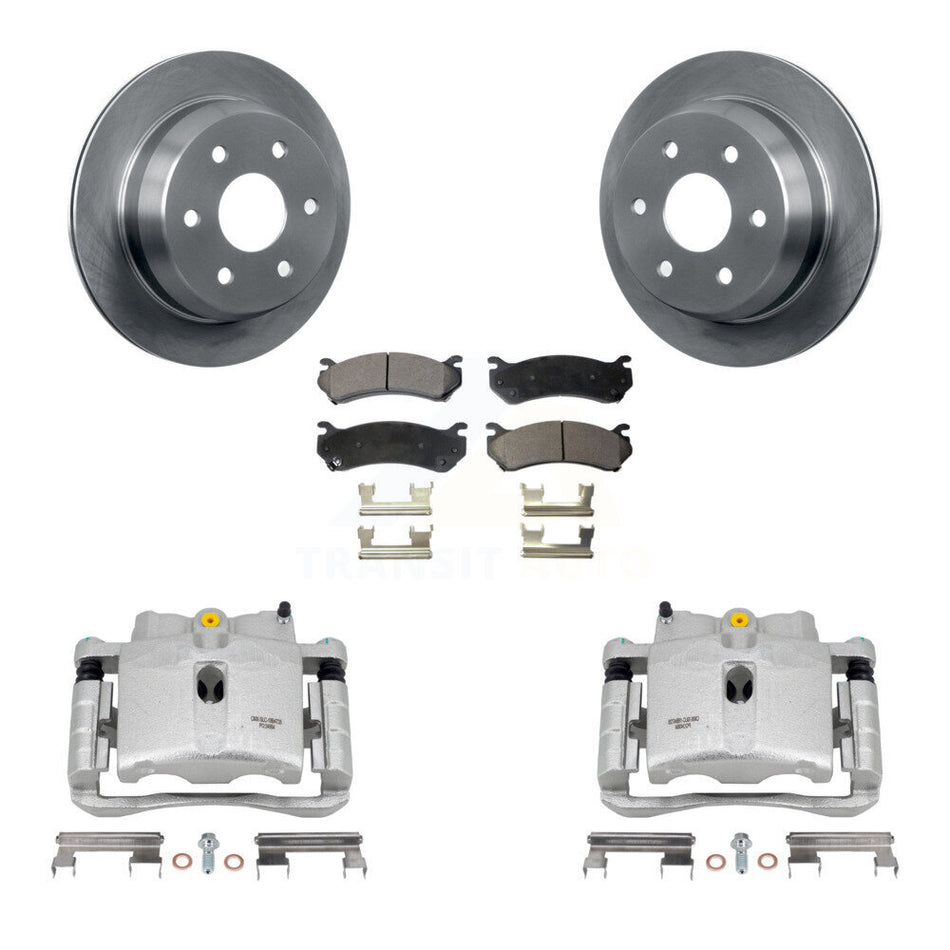 Rear Disc Brake Caliper Rotors And Semi-Metallic Pads Kit For 2003 Chevrolet Silverado 2500 HD Suburban GMC Sierra KC8-100704P