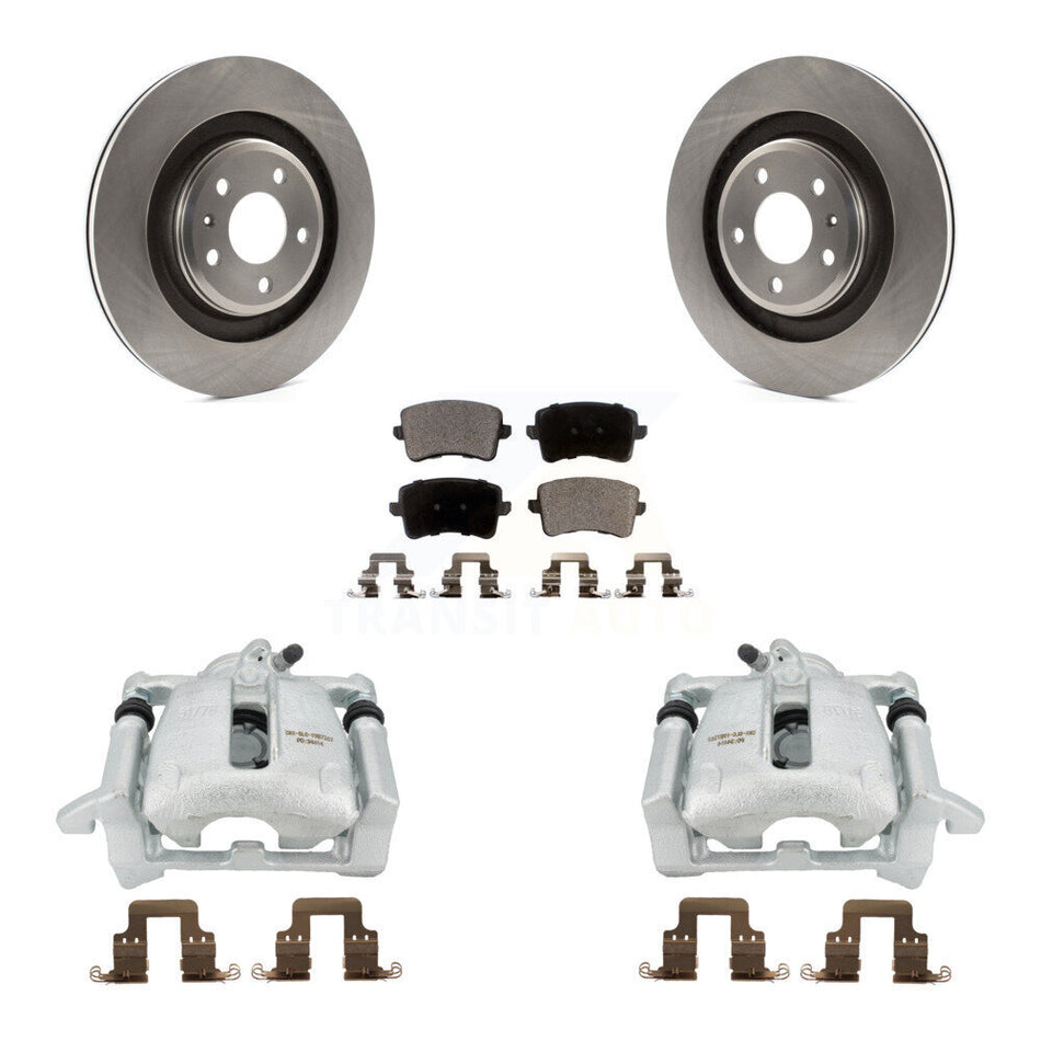 Rear Disc Brake Caliper Rotors And Semi-Metallic Pads Kit For 2011 Audi A4 Quattro With 330mm Diameter Rotor KC8-100706P by Transit Auto