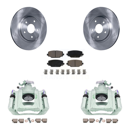 Rear Brake Caliper Rotor Ceramic Pad Kit For 2012 Ram C/V With Dual Piston Front KC8-100707C