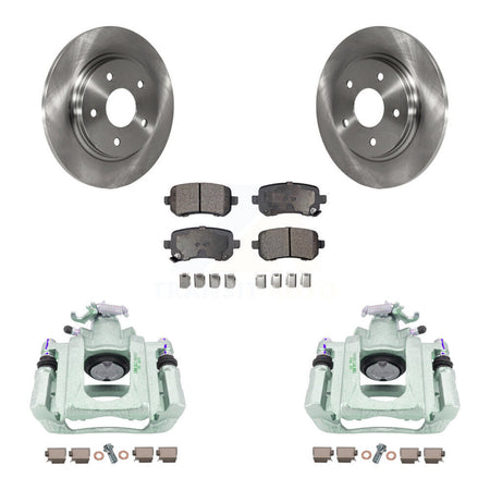 Rear Disc Brake Caliper Rotors And Semi-Metallic Pads Kit For Chrysler Town & Country Dodge Grand Caravan Volkswagen Routan Ram C/V KC8-100707P by Transit Auto