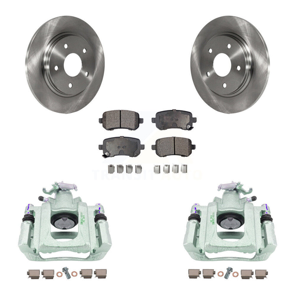 Rear Disc Brake Caliper Rotors And Semi-Metallic Pads Kit For Chrysler Town & Country Dodge Grand Caravan Volkswagen Routan Ram C/V KC8-100707P
