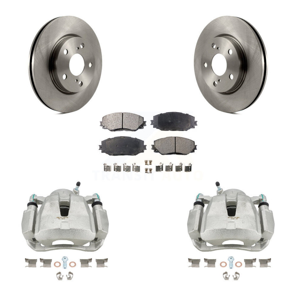 Front Disc Brake Caliper Rotors And Ceramic Pads Kit For 2014-2015 Toyota RAV4 LE With Canada or U.S. Emissions Excluding Vehicles Manufactured In Japan KC8-100707T
