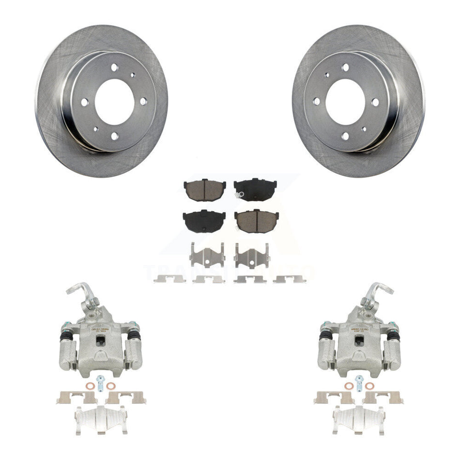 Rear Disc Brake Caliper Rotors And Ceramic Pads Kit For Hyundai Elantra KC8-100709C by Transit Auto