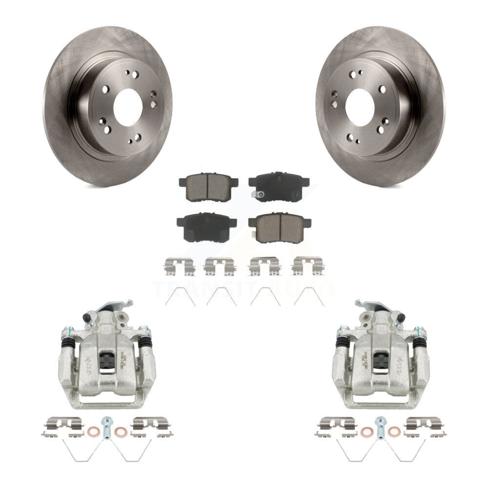 Rear Disc Brake Caliper Rotors And Ceramic Pads Kit For Honda Accord Acura TSX KC8-100710C
