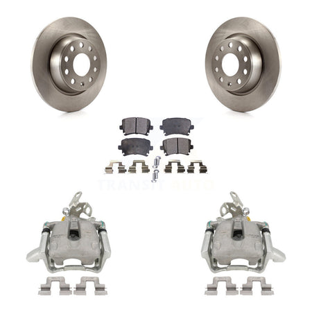 Rear Disc Brake Caliper Rotors And Semi-Metallic Pads Kit For Volkswagen GTI Audi A3 Quattro With 282mm Diameter Rotor KC8-100710P by Transit Auto