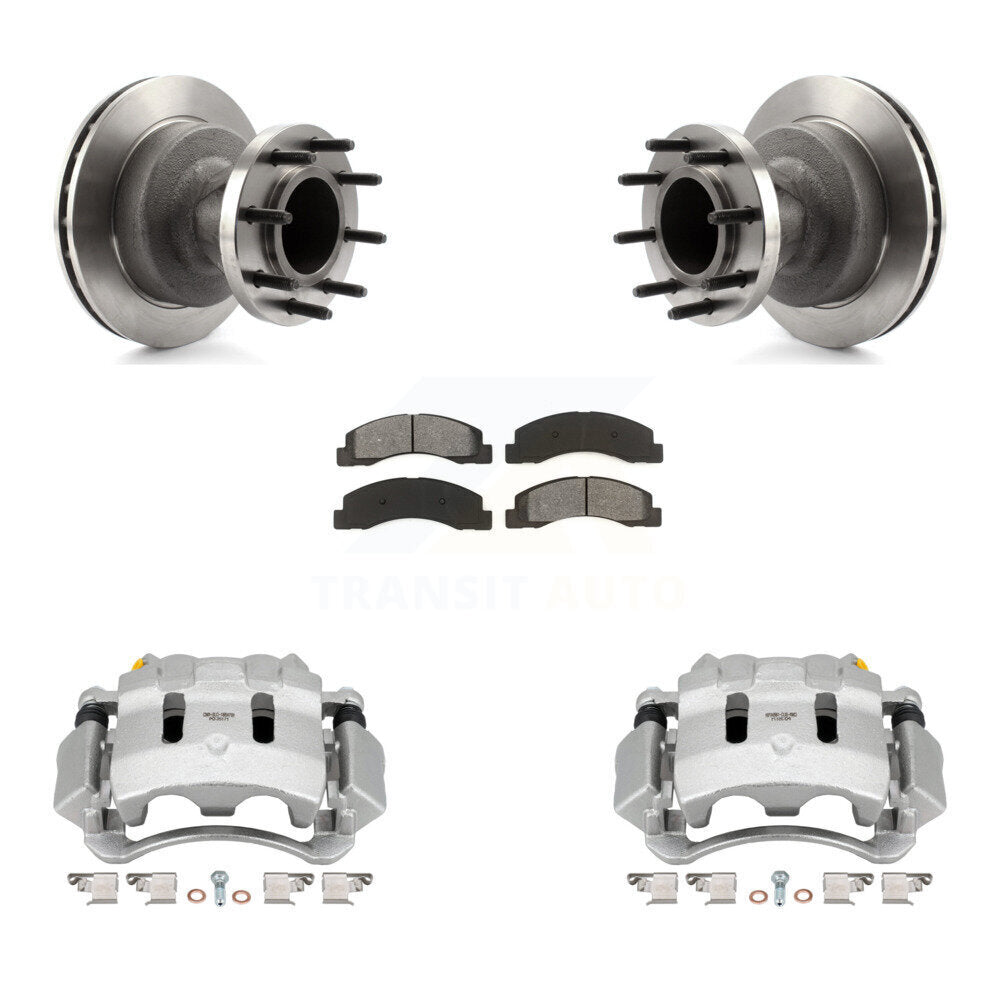 Front Disc Brake Caliper Rotors And Semi-Metallic Pads Kit For Ford F-350 Super Duty KC8-100710S