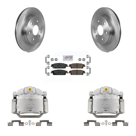 Rear Brake Caliper Rotors Semi-Metallic Pad Kit For 2019 Chevrolet Silverado 1500 LD GMC KC8-100711N
