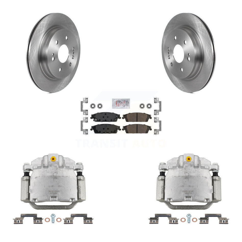 Rear Brake Caliper Rotors Semi-Metallic Pad Kit For 2019 Chevrolet Silverado 1500 LD GMC KC8-100711N