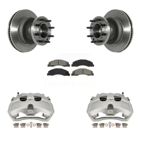 Front Disc Brake Caliper Rotor And Semi-Metallic Pad Kit For Ford E-350 Super Duty E-450 KC8-100712S
