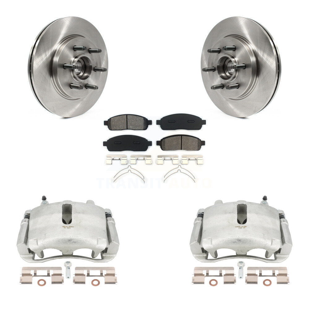 Front Disc Brake Caliper Rotors And Semi-Metallic Pads Kit For Ford F-150 Lincoln Mark LT With 6 Lug Wheels RWD KC8-100713S by Transit Auto