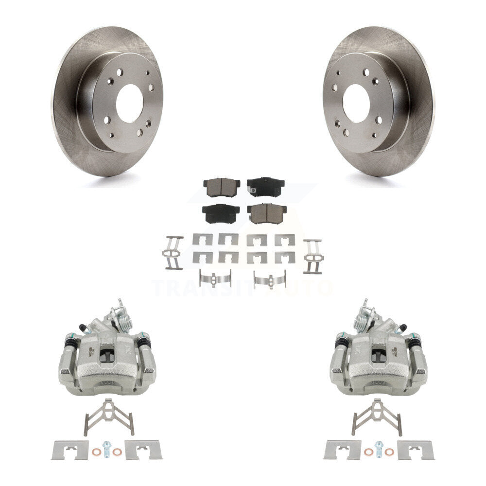 Rear Disc Brake Caliper Rotors And Ceramic Pads Kit For 1998-2002 Honda Accord 2.3L KC8-100714C