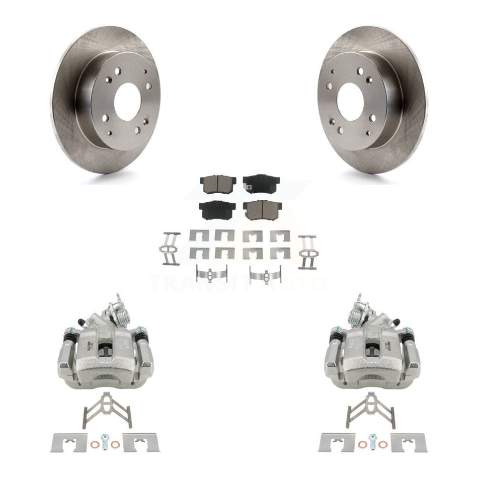 Rear Disc Brake Caliper Rotors And Ceramic Pads Kit For 1998-2002 Honda Accord 2.3L KC8-100714C