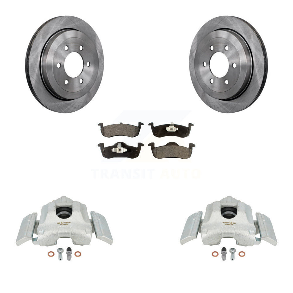 Rear Disc Brake Caliper Rotors And Semi-Metallic Pads Kit For 2007-2017 Ford Expedition Lincoln Navigator KC8-100714P