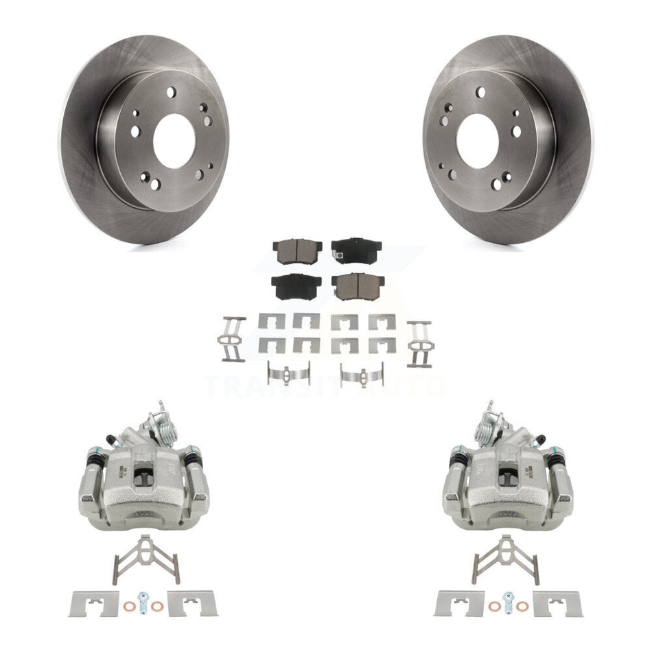 Rear Disc Brake Caliper Rotors And Ceramic Pads Kit For 1998-2002 Honda Accord 3.0L KC8-100715C