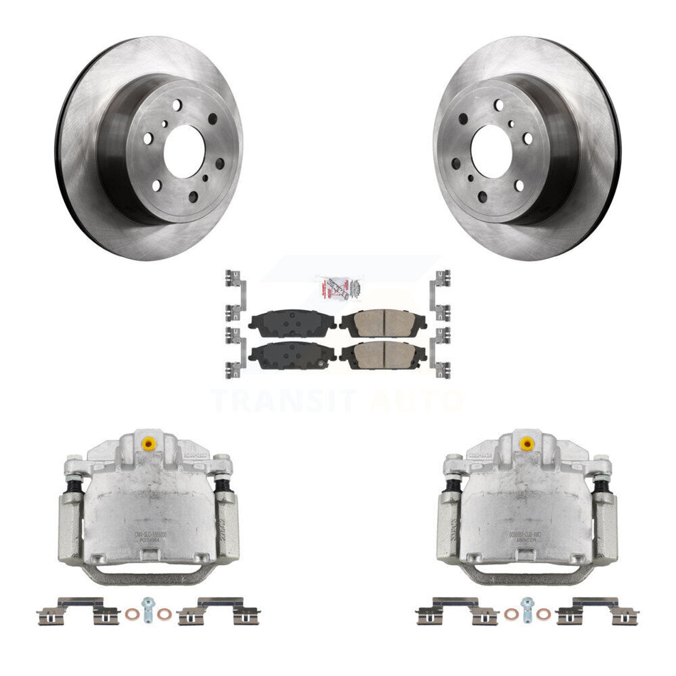 Rear Brake Caliper Rotor & Ceramic Pad Kit For GMC Chevrolet Sierra 1500 Silverado Tahoe KC8-100715N