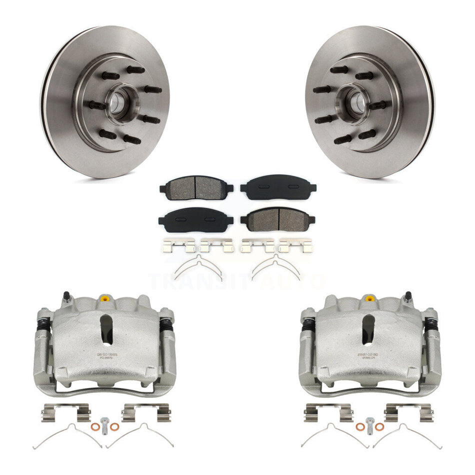 Front Disc Brake Caliper Rotors And Semi-Metallic Pads Kit For Ford F-150 Lincoln Mark LT RWD KC8-100715S