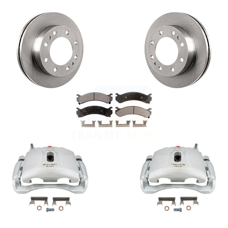 Front Disc Brake Caliper Rotors And Ceramic Pads Kit For Chevrolet Express 3500 GMC Silverado Savana Sierra Classic 4500 KC8-100716T by Transit Auto