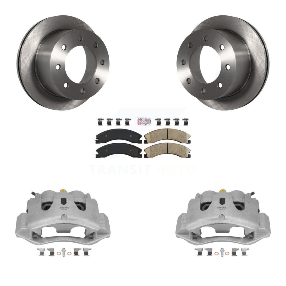 Rear Disc Brake Caliper Rotor Ceramic Pad Kit For GMC Sierra 3500 HD Chevrolet Silverado KC8-100717N