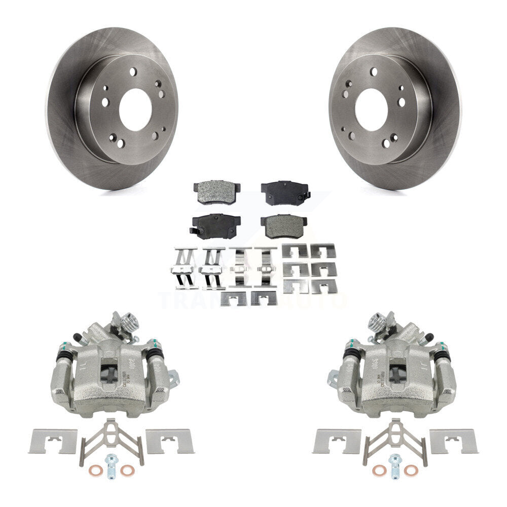 Rear Disc Brake Caliper Rotors And Semi-Metallic Pads Kit For Honda Civic Acura RSX KC8-100717P