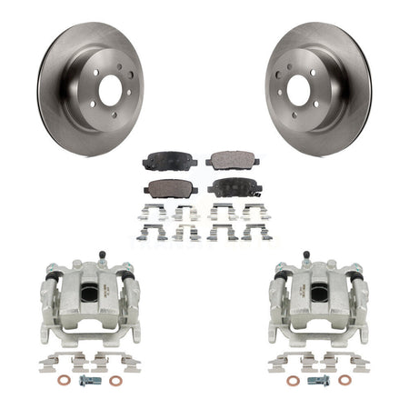 Rear Disc Brake Caliper Rotors And Semi-Metallic Pads Kit For INFINITI QX50 EX35 EX37 KC8-100718P by Transit Auto