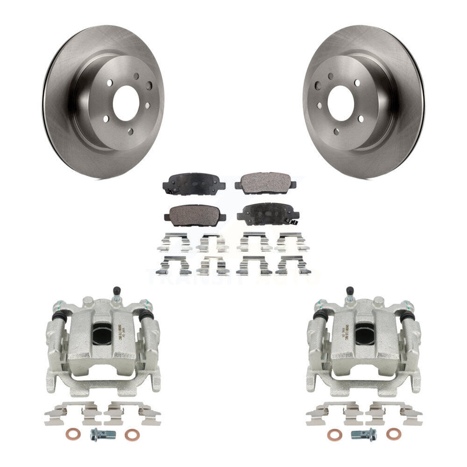 Rear Disc Brake Caliper Rotors And Semi-Metallic Pads Kit For INFINITI QX50 EX35 EX37 KC8-100718P