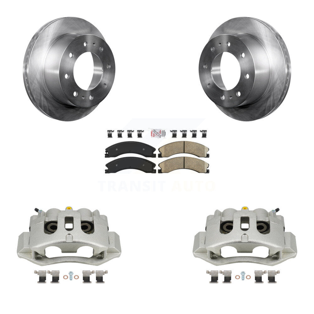 Rear Brake Caliper Rotor Ceramic Pad Kit For GMC Chevrolet Sierra 2500 HD Silverado 3500 KC8-100720N